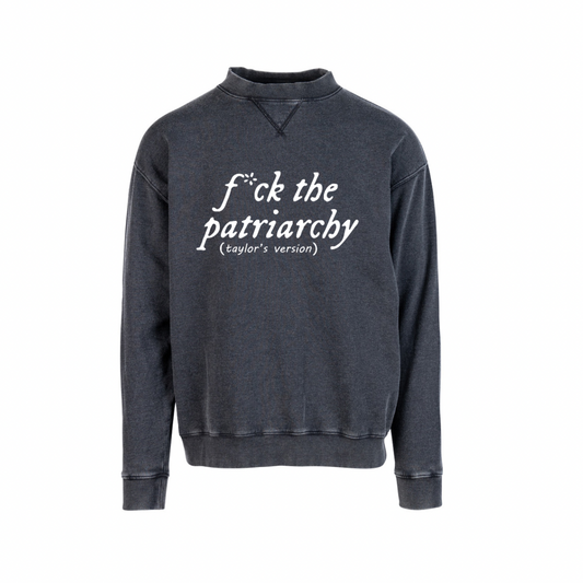 F*ck the patriachy Adult Stonewash Jumper